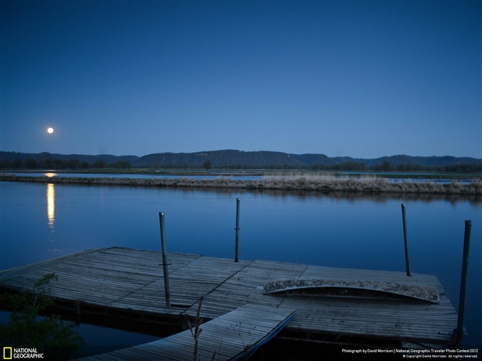 Configuración de la luna en el río Mississippi-National Geographic Wallpaper Vistas:15611