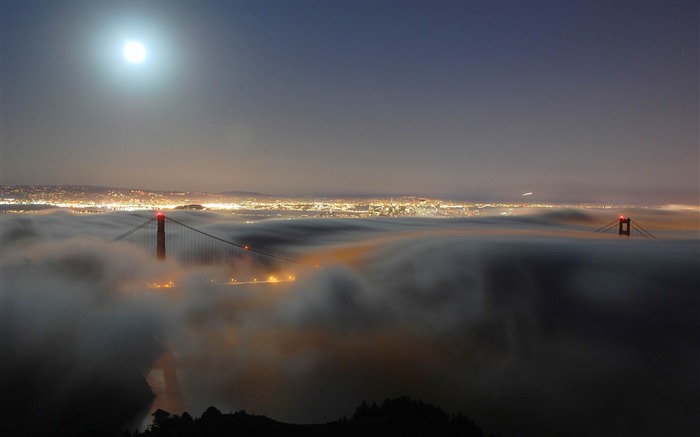 brouillard sur golden gate bridge-Fonds d'écran American Photo Vues:12104