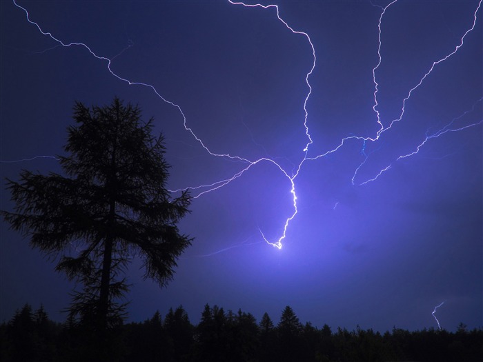 la foudre la nuit-Fonds d'écran Nature Vues:24422