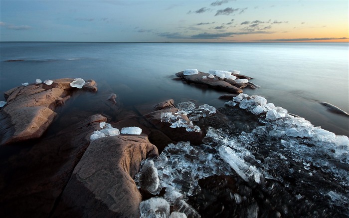 siberian river frost-Nature landscape fondo de pantalla Vistas:12778