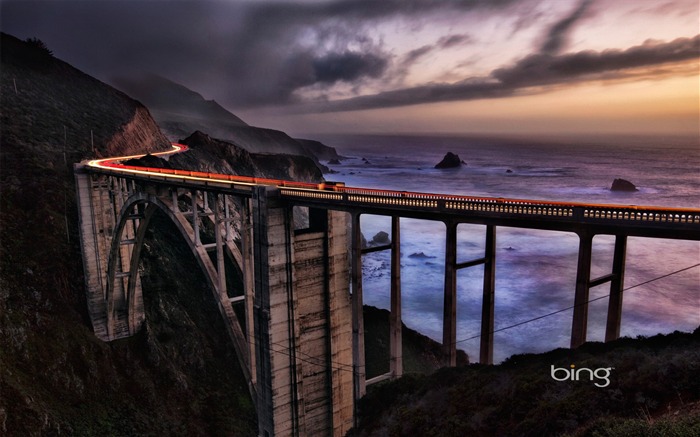 Californie extinction au titre de Bixby Bridge-Fond d'écran Bing Vues:23370