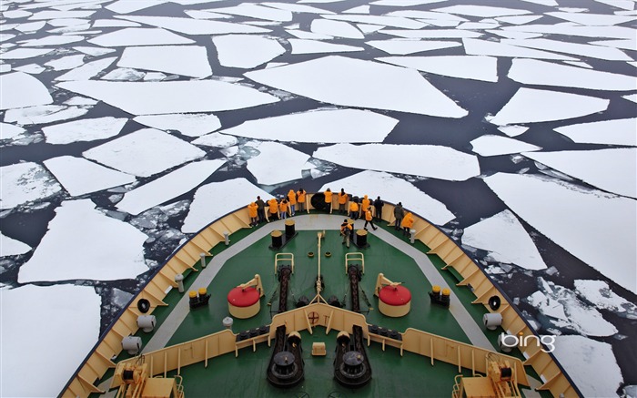 Icebreaker voyage dans les glaces en Antarctique-Fond d'écran Bing Vues:14174