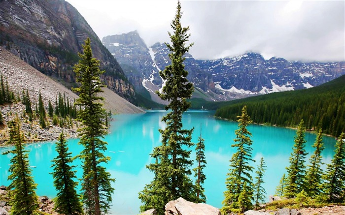 Moraine Lake Banff Alberta Canadá-naturaleza foto fondo de pantalla Vistas:25040