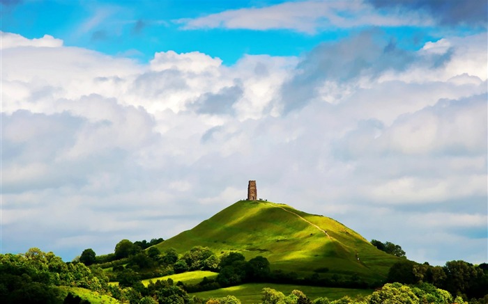 Saint-Michel Tour Glastonbury en Angleterre-fond d'écran paysage naturel Vues:29677