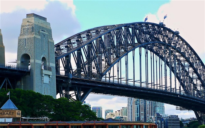 Ponte de porto de Sydney e Park Hyatt - cenário de paisagem arquitetônica Visualizações:12060