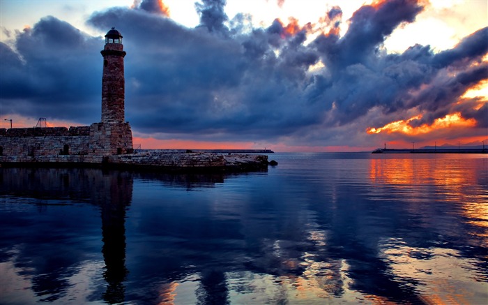 faro al atardecer-Fondos de paisajes de naturaleza Vistas:13174