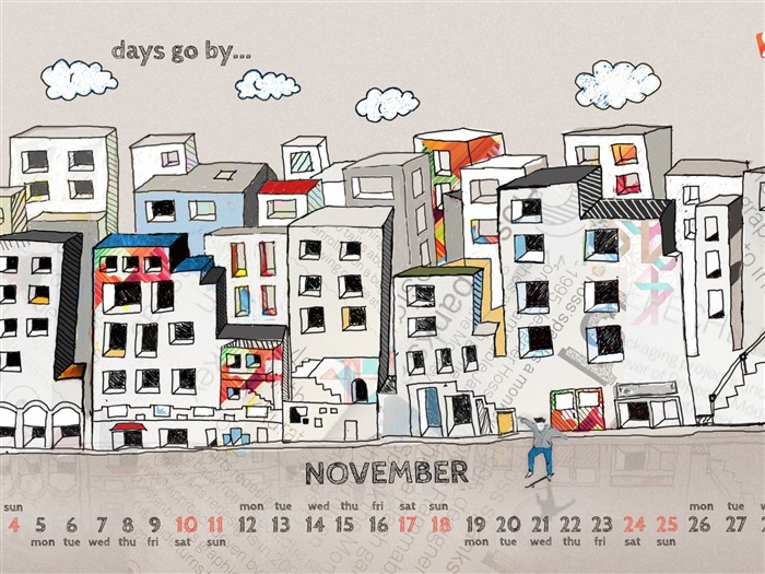 Papel de parede do calendário Days Go By-November 2012 Visualizações:9339