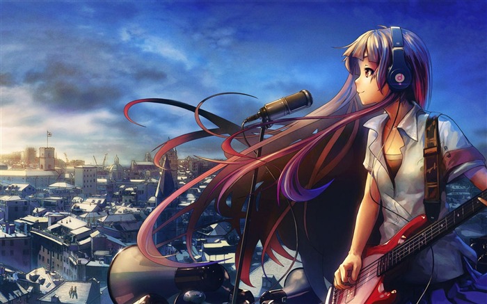 Girl Guitar Music-Anime design HD wallpaper Views:94003 Date:2012/10/2 21:54:47