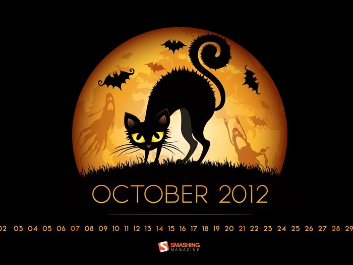 October 2012 calendar desktop themes wallpaper Views:36944