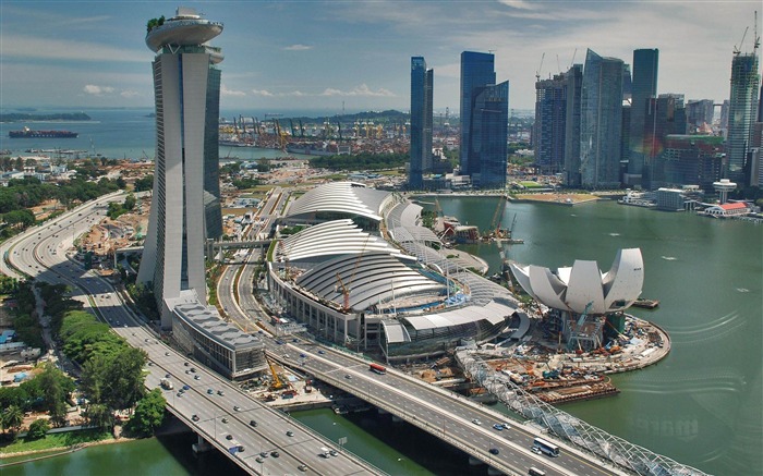 Marina Bay Sands à Singapour trafic-Fond d'écran paysage architectural Vues:28921