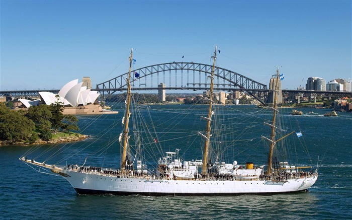 Sydney Harbour Bridge Voilier-Fond d'écran paysage architectural Vues:18994