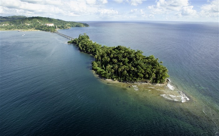 Fondo de pantalla de fotografía verde de paisajes de la isla Vistas:8179