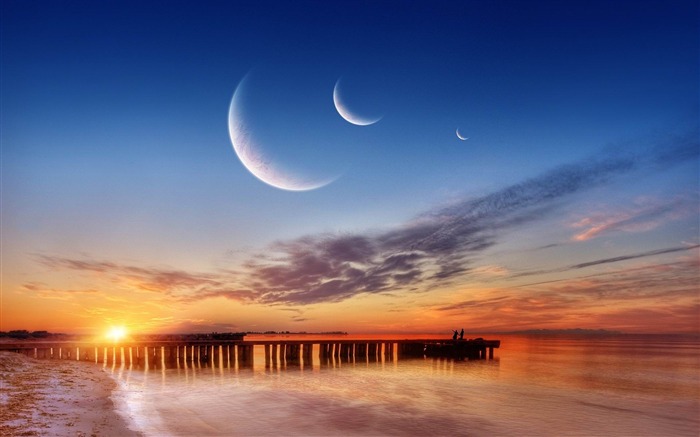 three moons-Travel Nature Wallpapers Views:14723 Date:2012/10/7 16:37:16