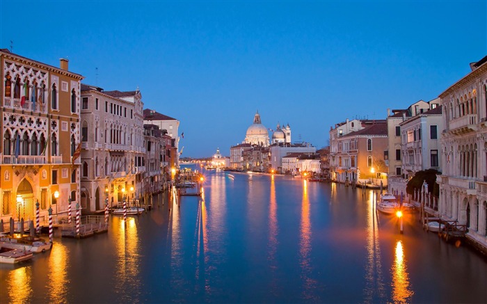 Veneza à noite - papel de parede da paisagem da cidade Visualizações:58011