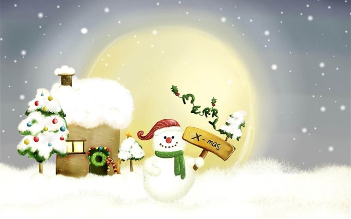 Aesthetic cute snowman Natal HD papel de parede do computador 01 Visualizações:13804