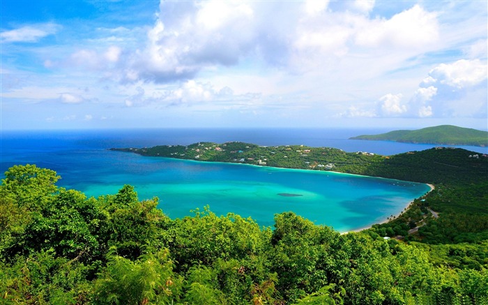 Hermoso fondo de pantalla azul bahía belleza natural Vistas:12080