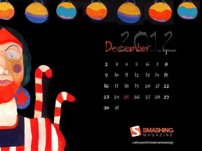 Crazy Elf-diciembre 2012 calendario de fondo de pantalla Vistas:9803