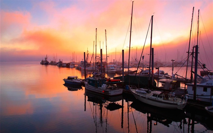 port de coucher du soleil-Paysage naturel Photographie Fond d'écran Vues:11341