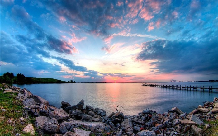 HDR の夕日-美しい自然の風景の壁紙 ブラウズ:14796