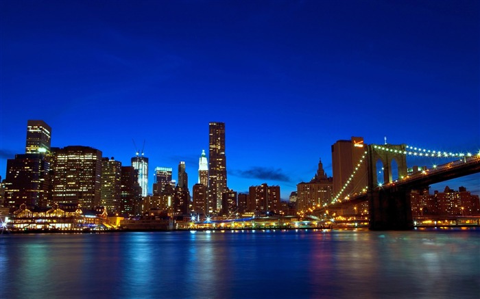 brooklyn bridge night-Cities architectural landscape wallpaper Views:10489 Date:2013/1/24 10:39:13