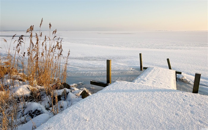 Lago congelado inverno-inverno paisagem natural paisagem Visualizações:10636