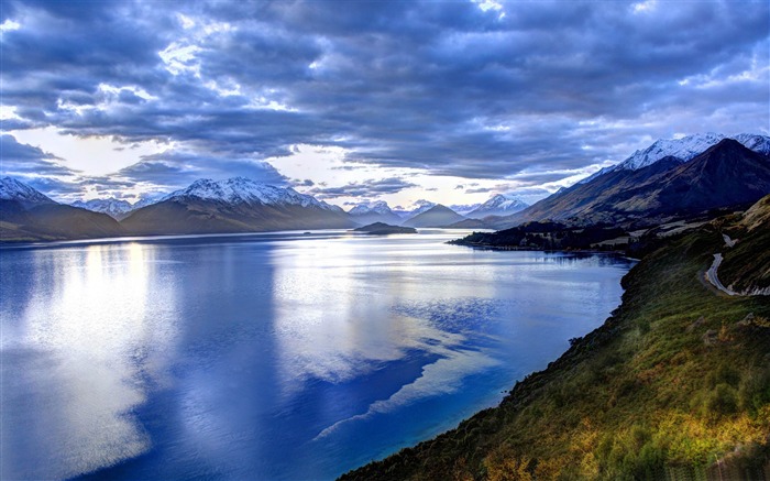 lago en Nueva Zelanda-Nueva Zelanda paisaje fondo de pantalla Vistas:13367