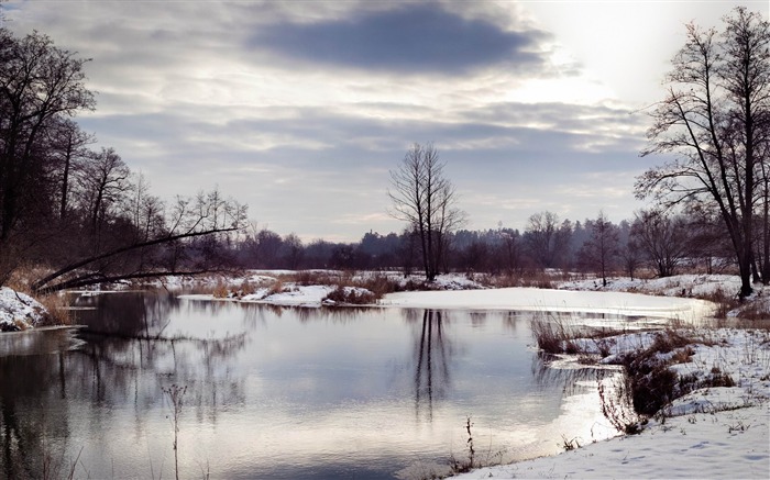 paisagem de inverno do rio-inverno paisagem natural paisagem Visualizações:10827