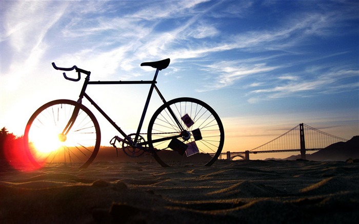 Bicycle theme photography widescreen wallpaper Views:49149