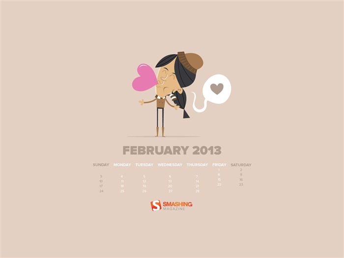 February Theme-February 2013 calendar desktop themes wallpaper Views:8923 Date:2013/2/1 9:39:04