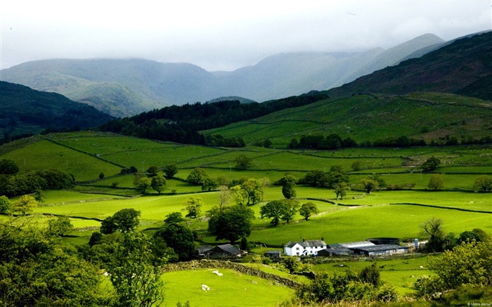 Grasmere village en Angleterre-paysage naturel HD Fond d'écran Vues:17745