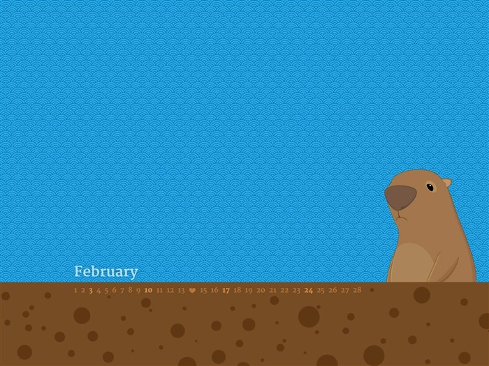 Groundhog-February 2013 calendar desktop themes wallpaper Views:10218 Date:2013/2/1 9:40:25