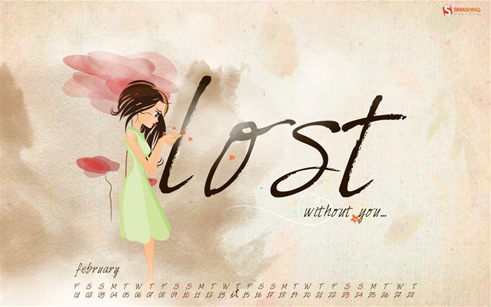 Lost Without You-February 2013 calendar desktop themes wallpaper Views:7334 Date:2013/2/1 9:45:07