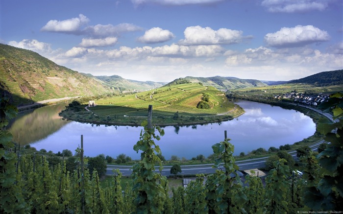 O rio Moselle dobra Alemanha Bram-paisagem natural HD wallpaper Visualizações:14452