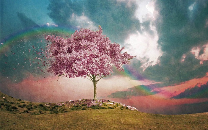 cherry tree in the wind-Digital Art design HD Wallpaper Views:17096 Date:2013/2/14 14:37:04