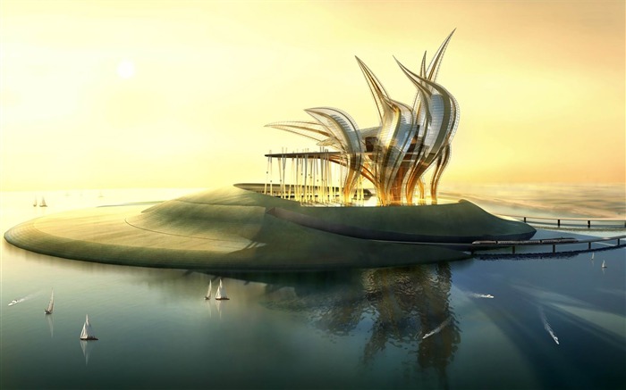 futuristic island-Fantasy Artistic design Wallpaper Views:15183 Date:2013/2/10 1:15:02