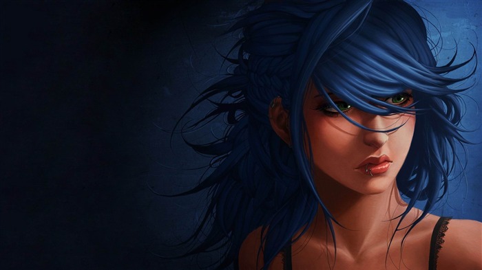 girl with blue hair-Fantasy Artistic design Wallpaper Views:11396 Date:2013/2/10 1:17:12