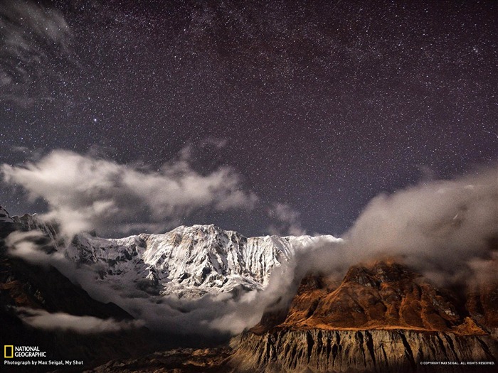 Moonlit montañas Nepal-National Geographic fondo de pantalla Vistas:12252