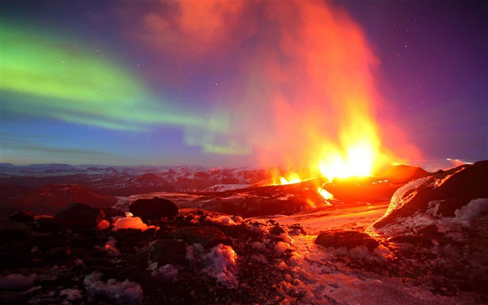 Fondo de fotografía de magma de erupción volcánica HD Vistas:48938