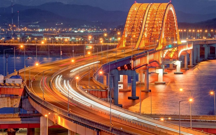 puente en la noche-fotografía de viaje de la ciudad fondo de pantalla Vistas:7759