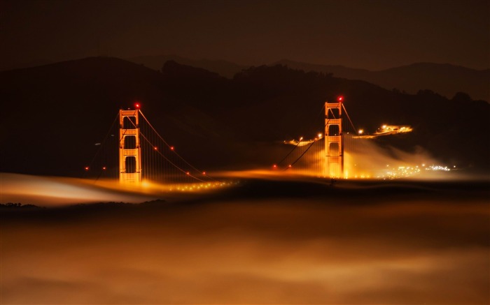 chicago bridge fog night-Cities landscape widescreen wallpaper Views:11021 Date:2013/3/26 23:31:00