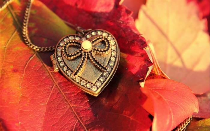 heart pendant leaves-quality Desktop HD wallpaper Views:7875 Date:2013/3/14 22:28:12