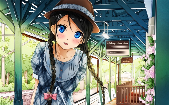 kantoku girl blue eyes hat-Anime characters HD wallpaper Views:20636 Date:2013/3/16 11:50:47