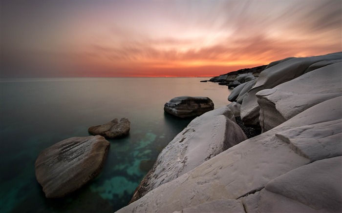 stones blocks ice sea decline-Perfect landscape HD wallpaper Views:8390 Date:2013/3/14 23:39:17