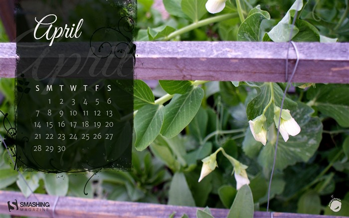 April Garden-April 2013 calendar desktop wallpaper Views:7467 Date:2013/4/1 0:30:00