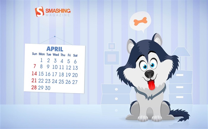 Cute Dog-April 2013 calendar desktop wallpaper Views:10902 Date:2013/4/1 0:14:27