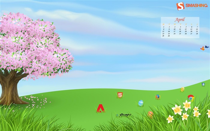 Easter Landscape-April 2013 calendar desktop wallpaper Views:13177 Date:2013/4/1 0:16:50