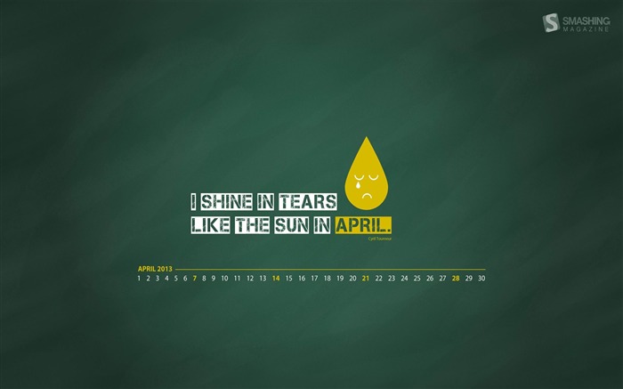 I Shine In Tears-April 2013 calendar desktop wallpapers Views:6977 Date:2013/4/1 0:35:36