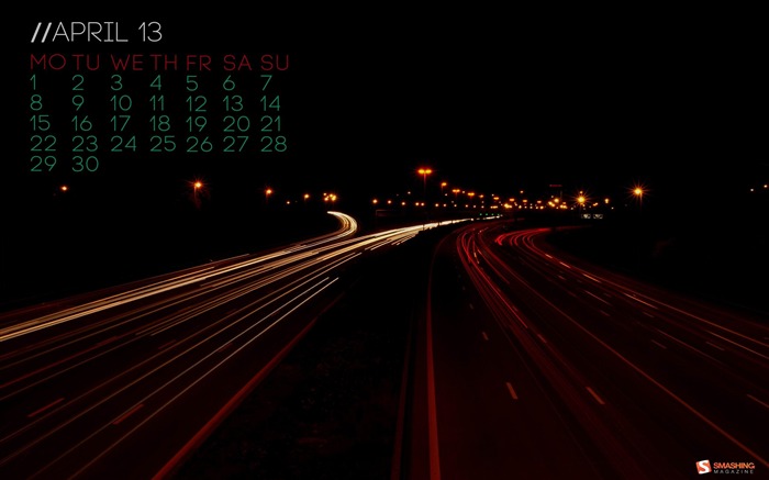 Light Trails-April 2013 calendar desktop wallpaper Views:9893 Date:2013/4/1 0:20:24