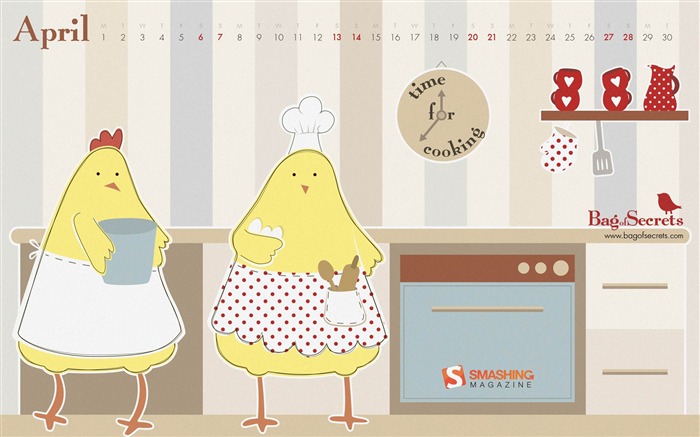 Time For Cooking-April 2013 calendar desktop wallpapers Views:8459 Date:2013/4/1 0:45:55