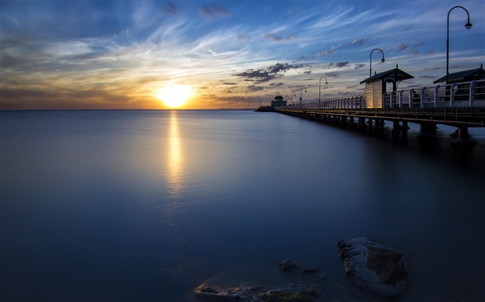 Port de Melbourne-Paysage widescreen fond d'écran Vues:10510